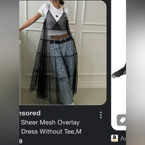 ISO: I AM IN SEARCH OF THIS ITEM Sheer Mesh Overlay Dress - Picture 1 of 2